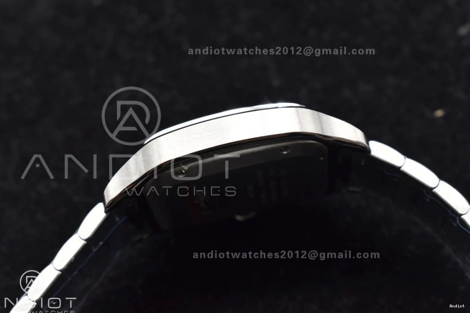 Bezel 9015 BVF Santos de SS 1:1 SS Gray Best Dial Edition Bracelet 40mm Black MIYOTA Cartier on 0303